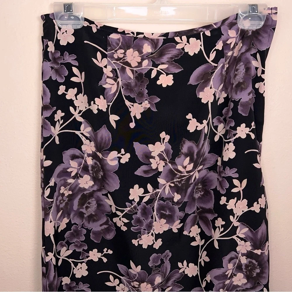 Vintage Small Hana Purple Floral Maxi Skirt Lightweight Womens Vintage 16